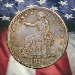 1877 Trade Dollar Silver Plated Novelty Coin - Circulated
