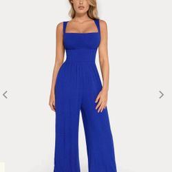Shapewear Square Neck Tummy Control Wide Leg Jumpsuit