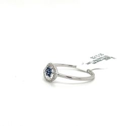 10kt White Gold Sapphire Diamond Ring .03ctw Size 8 1.30grams 153814 29