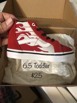 6.5 Toddler Vans Red Flame Shoe