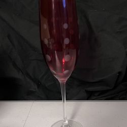 Mikasa Cheers Ruby Red Etched Champagne Glass Dots