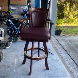 Grand view Mercantile Swivel Bar Burgundy Leather 
