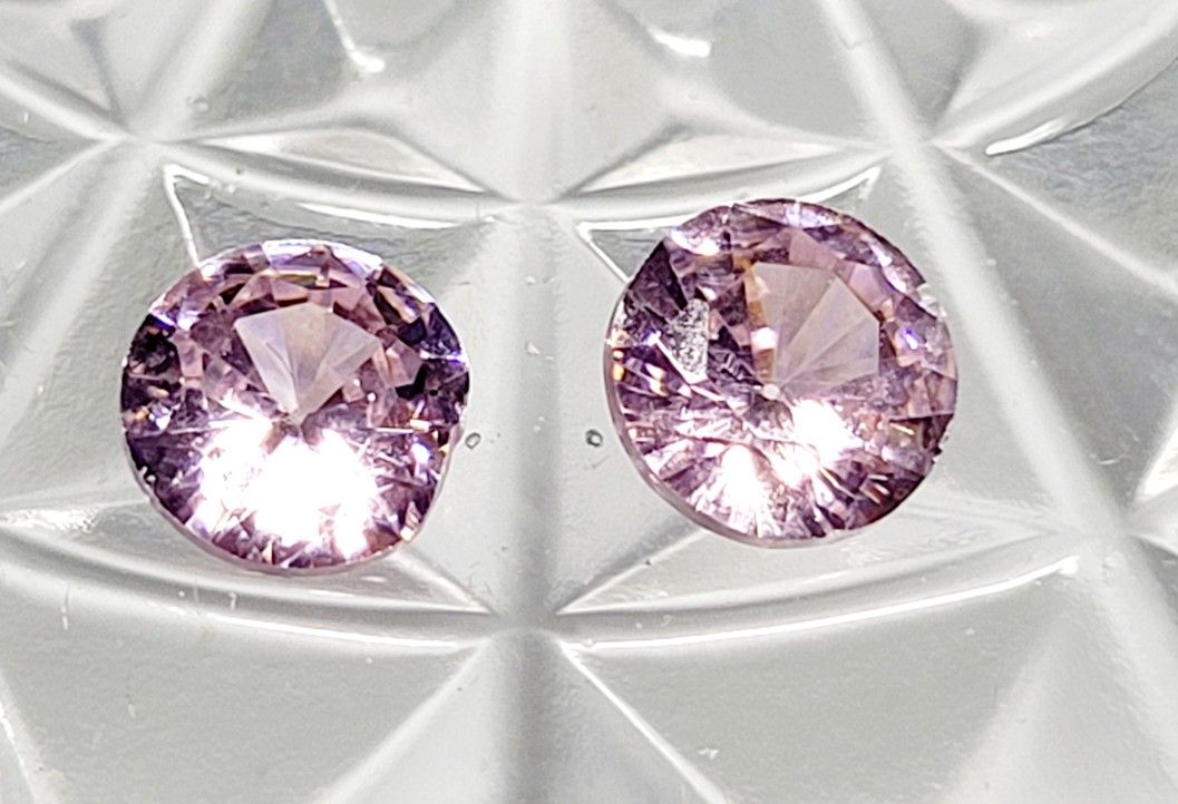 (Lot Of 2) Natural Loose 5mm Pair Cambodia Zircon Excellent Round Cut Gemstones. This product is a lot of two natural loose 5mm pairs of Cambodia zirc