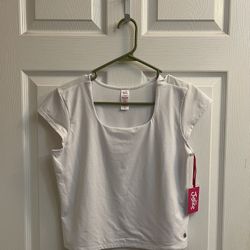 Brand New Girls Justice White Seamless Top Size XL Plus