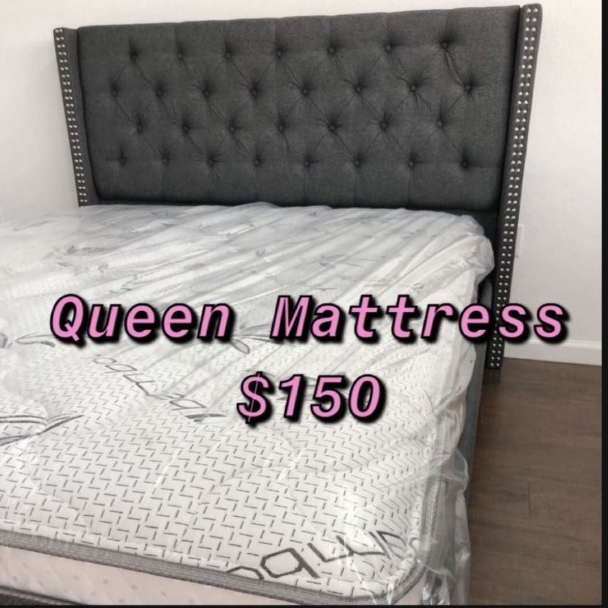 BRAND NEW PILLOW TOP MATTRESSES ✅ COLCHONES NUEVOS PILLOW TOP 💯‼️   QUEEN SIZE $150 ❌ $210 With Box Spring   FULL SIZE $140❌ $200 With Box Spring💥  