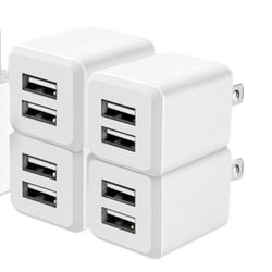 USB Wall Charger, Charger Block，Dual Port USB Cube Chargers，Power Adapter Charging Plug Box Brick for Phone 16/15/14/13/12/11/Pro Max/SE/XS/XR/X,Andro
