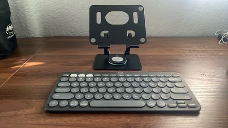Logitech pebble keys 2 k380s wireless keyboard with stand holder for device support