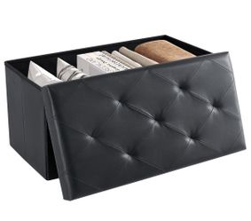 Ottoman bench foldable storage leather