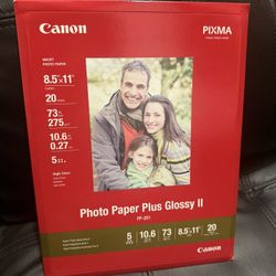 NIB Canon Photo Paper Plus Glossy Il Inkjet Photo Paper 8.5x11 20 Sheets