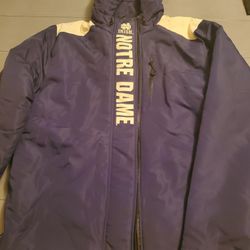 Notre Dame Size Large Double Zipper Coat