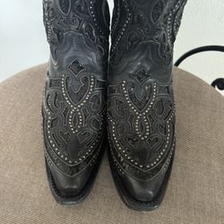 Corral Western Boots Blk 6.1/2 