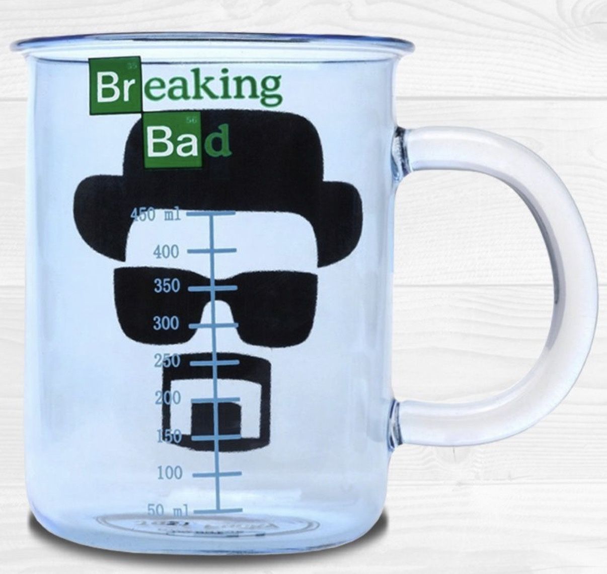 🧪 Breaking Bad Heisenberg Glass Mug – 450mL