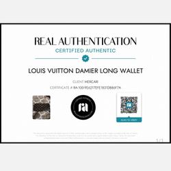 Louis Vuitton Checkered Damier Long Wallet 