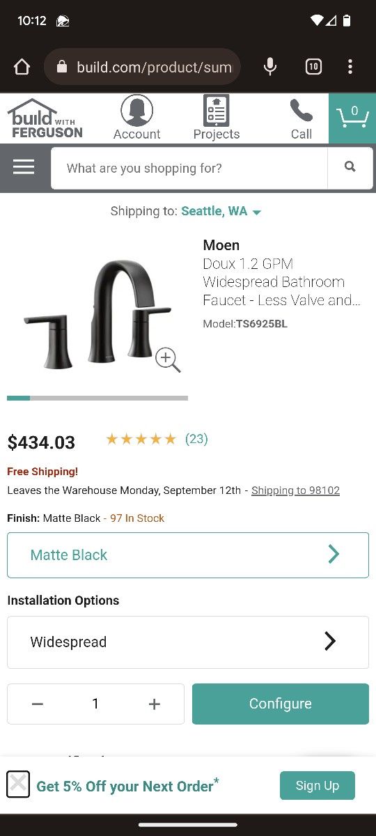Brand New Moen Doux Bathroom Faucet With Matching Towel Bar