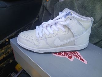 Antihero X Dunk High Top Sneakers - White/White/Black