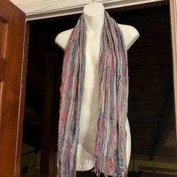 Unbranded Pink Blue Lightweight Scarf 