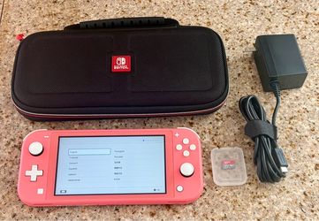 Coral/Pink Nintendo Switch Lite 32GB Console w/ Charger, 64GB Memory Card & Case