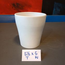 Small Matte White Ceramic Plant Pot 