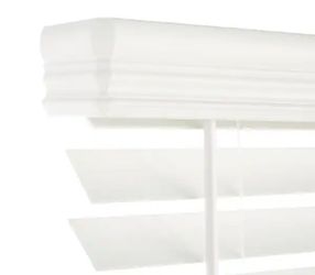 2 1/2" Premium Cordless Faux Wood Blinds In White 
