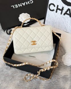 White Chanel Flap Luxury Bag