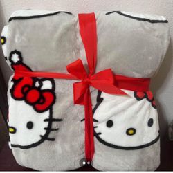 Hello Kitty Christmas Plush Blanket Twin