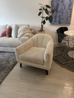 Cream Sherpa Arm chair