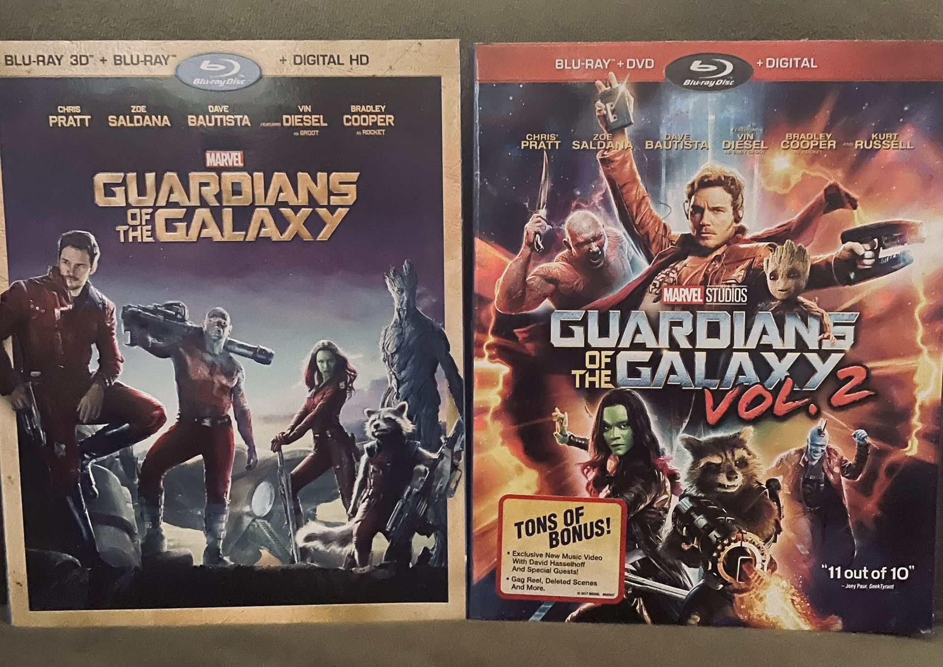 Marvel Studios, Guardians Of The Galaxy Volume One And Volume Two Blu-Ray, Blu-Ray 3-D, Dvd
