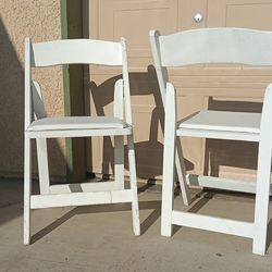 Wooden white chairs