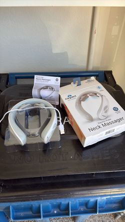 NEW white Connect Electric Pulse Neck Massager with its retail box and instruction manual.Features 12 massage modes and 15 intensity levels designed t