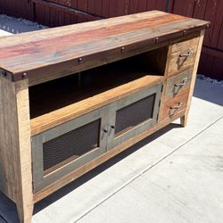 Original BAYSHORE MULTI-COLOR TV STAND - 76" With 3 Drawers plus Shelf