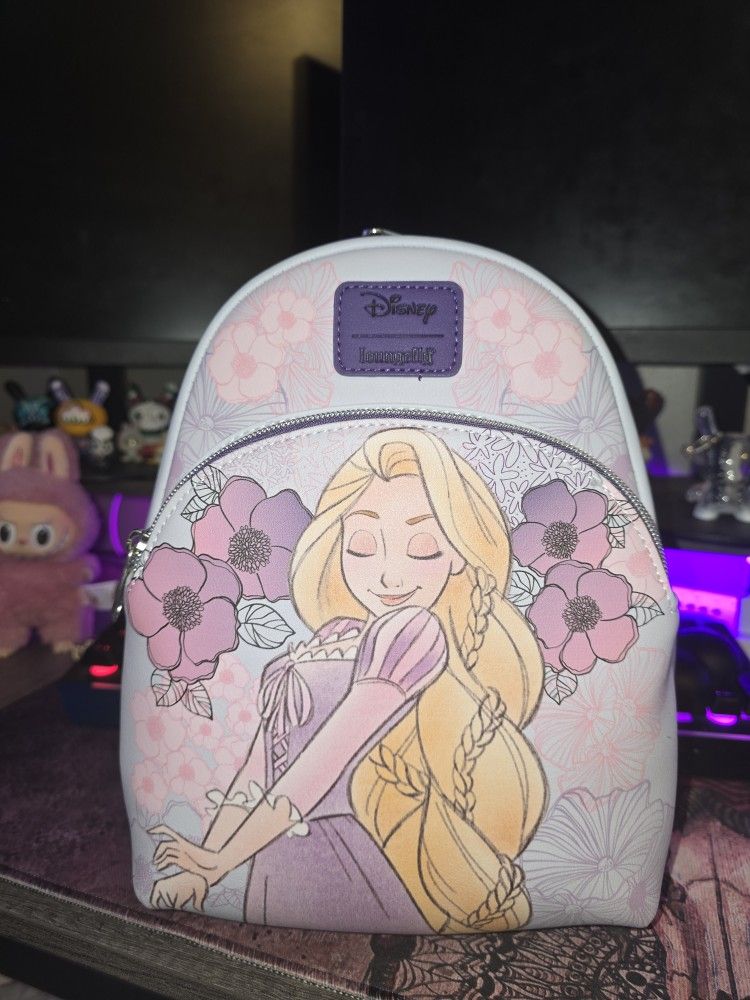 Loungefly Disney Tangled Rapunzel Pastel Flowers Mini Backpack