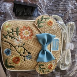 LOUNGEFLY DISNEY MINNIE MOUSE RAFFIA FLORAL BOW CROSSBODY BAG