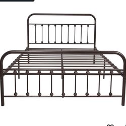 Brass Vintage Vibe Queen Metal Frame Still In Box