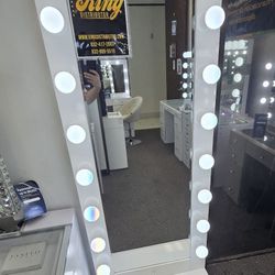 Hollywood Full Body Length Mirror W/storage Drawer