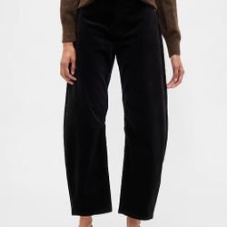 High Rise Corduroy Tapered Ankle Trousers