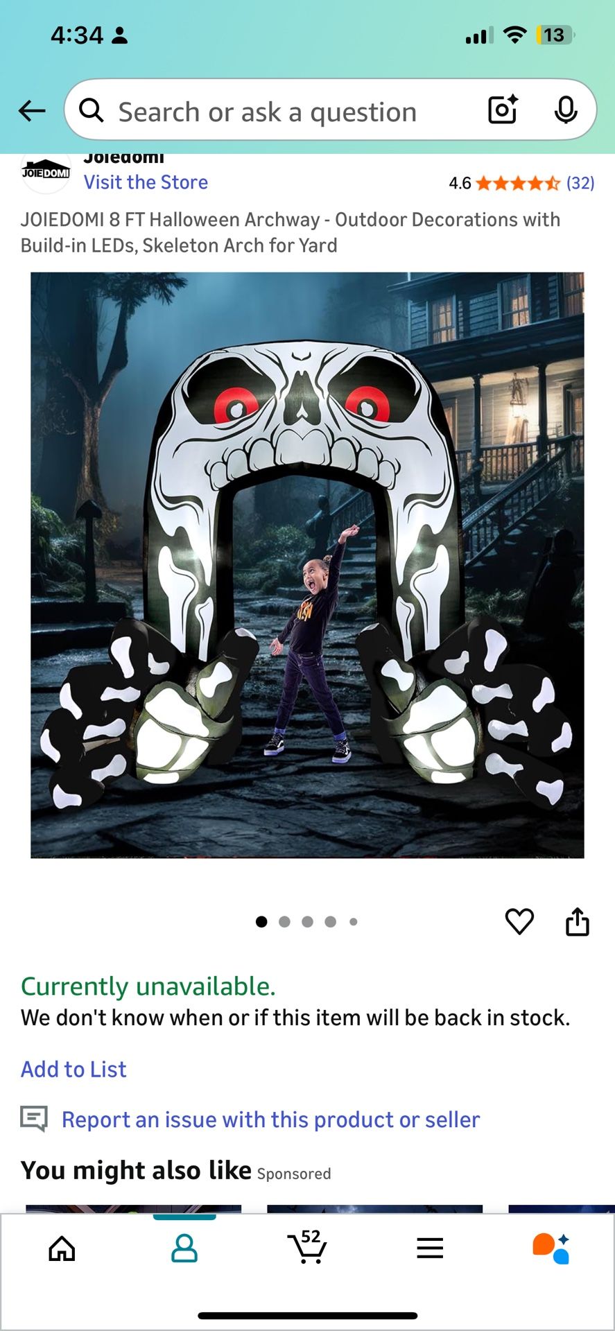 8 FT Halloween Archway - Outdoor Decorations with Build-in LEDs, Skeleton Arch for Yard