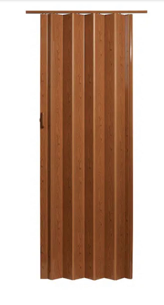 Spectrum Oakmont 36 in. x 80 in. Pecan Vinyl Accordion Door with Hardware