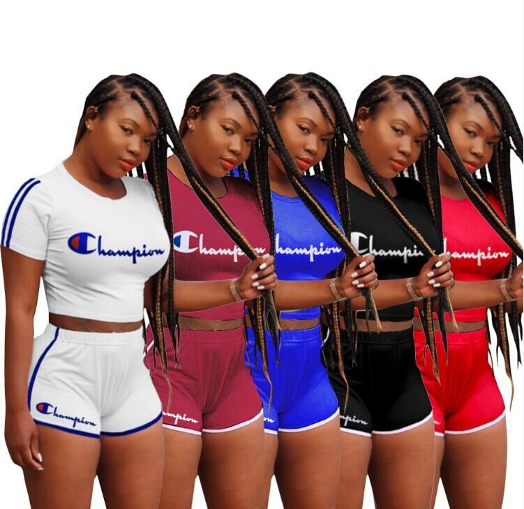 Women’s Champion 2/Piece Crop Top Short Set