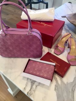 Salvatore Ferragamo Handbag, Wallet, and Free Shoes