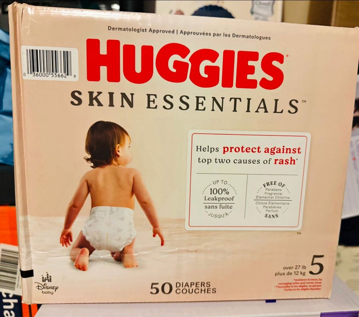 Huggies Skin Essential Diapers Size 5, 50 Count