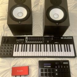 Music Producer Bundle: Speakers, Keyboard, Pad Controller, Interface