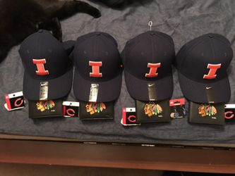 4 hats 4 wallets and 4 pins 1 pair of ear rings