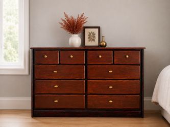 10-Drawer Vintage Dresser — Solid Wood