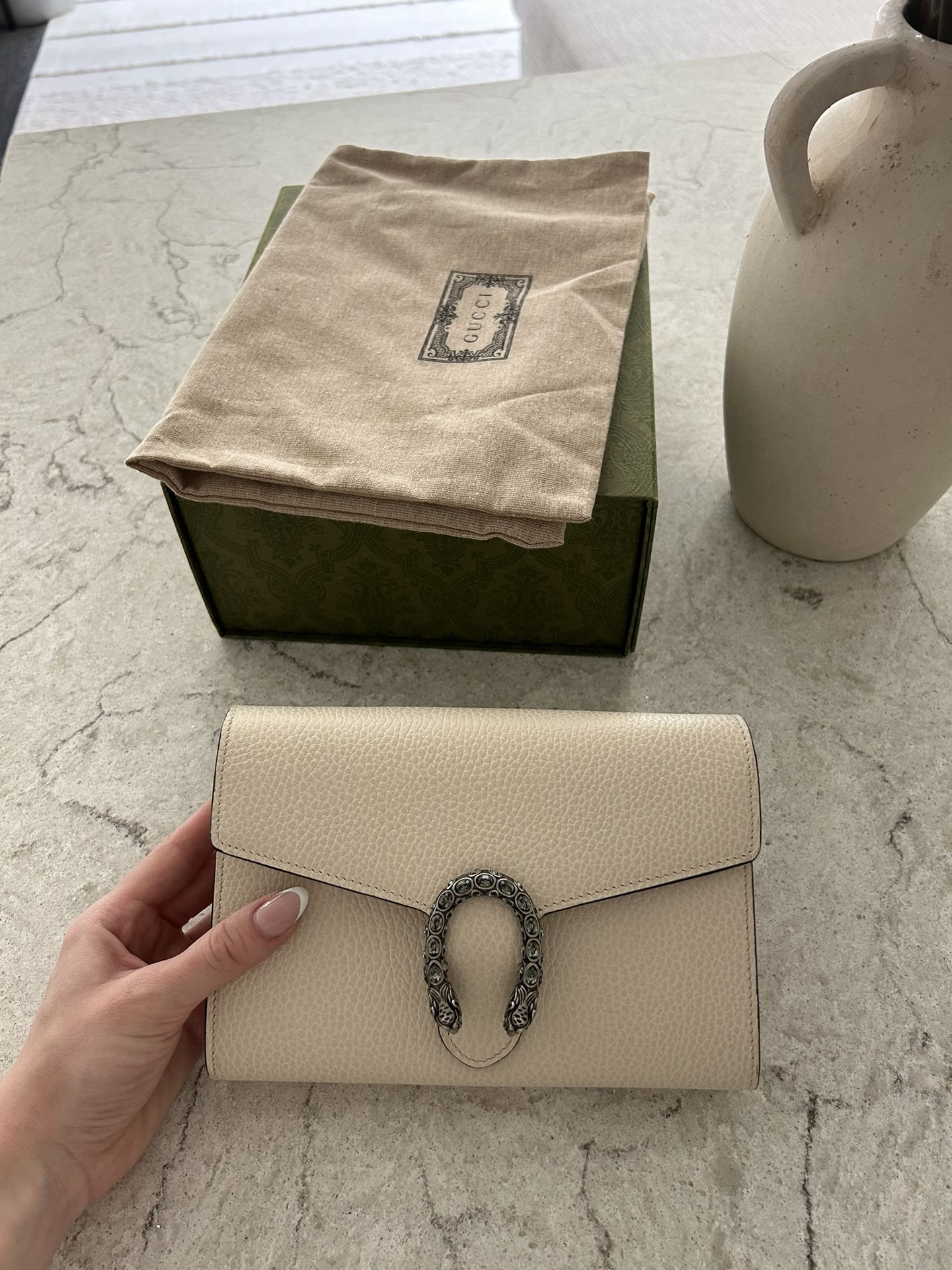 Gucci DIONYSUS MINI LEATHER CHAIN WALLET
