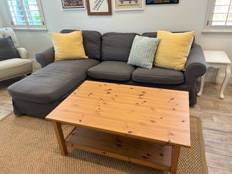 Gray Living Room Couch & Coffee Table