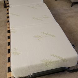 Foldable Bed Frame And Foam Mattress
