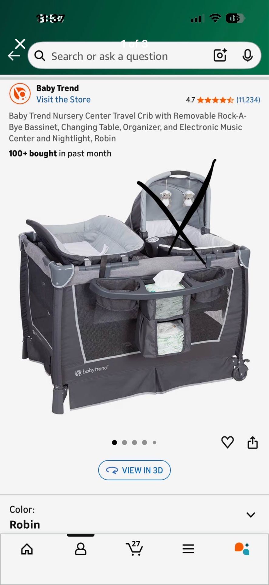 Pack & Play W/ Changing Table and Water Resistant Mattress