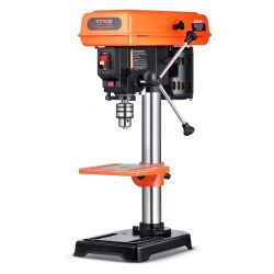 320&8 in Benchtop Drill Press, 2.5A Induction Motor, Tabletop Drilling Machine with 620 / 1140 / 1740 / 2340 / 3100 RPM Adjustable Speed, 0-45° Tiltin