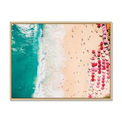 Coastline Ocean Beach Wall Art With Frame