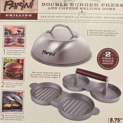 NEW PARINI Double Burger Press & Cheese Melting Dome - $15 